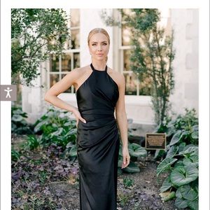 Revelry Black satin Fallon dress